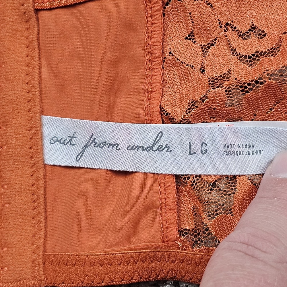 Out From Under Bewitched Lace Layered Corset Sz Large Orange Urban Outfitters - Picture 8 of 12